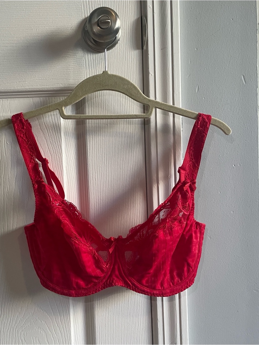 Lace Underwire Bra in Vibrant Red